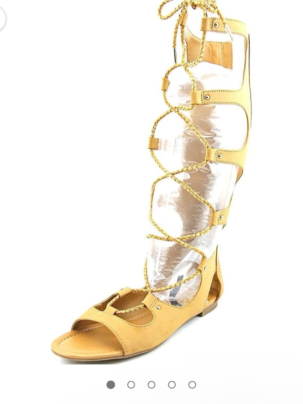 Bar III Rayanne Gladiator Sandals Women’s 7.5 Tan Lace Up Knee High Flats